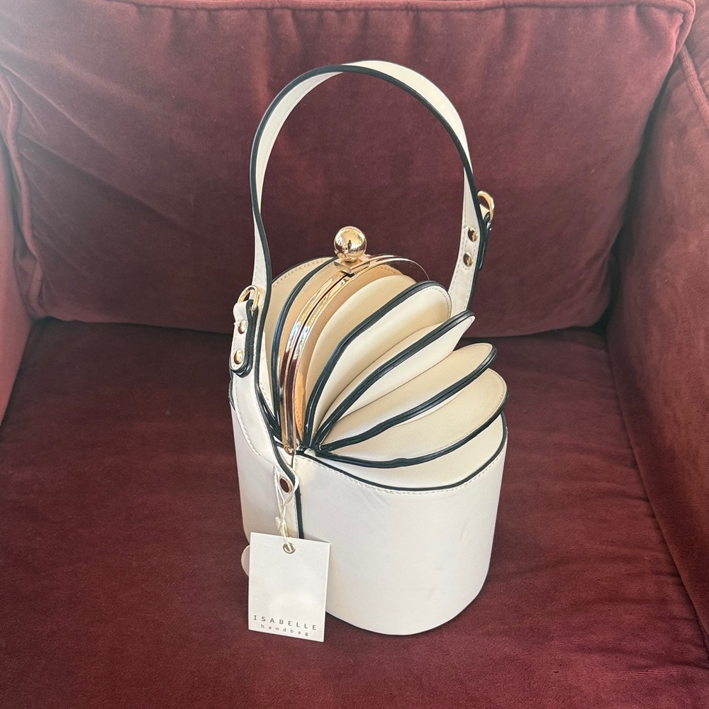 Elegant White and Gold Mini Bag